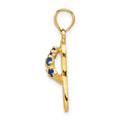 14k 3D September/CZ Birthstone Flip Flop Pendant