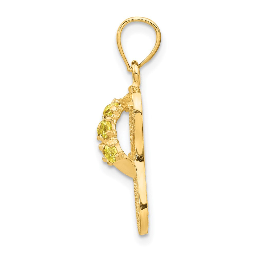 14k 3D November/CZ Birthstone Flip Flop Pendant