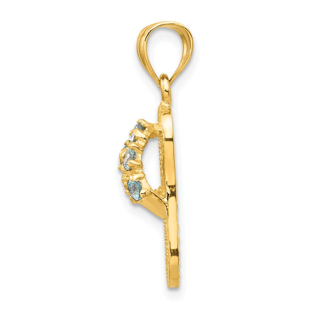 14k 3D December/CZ Birthstone Flip Flop Pendant