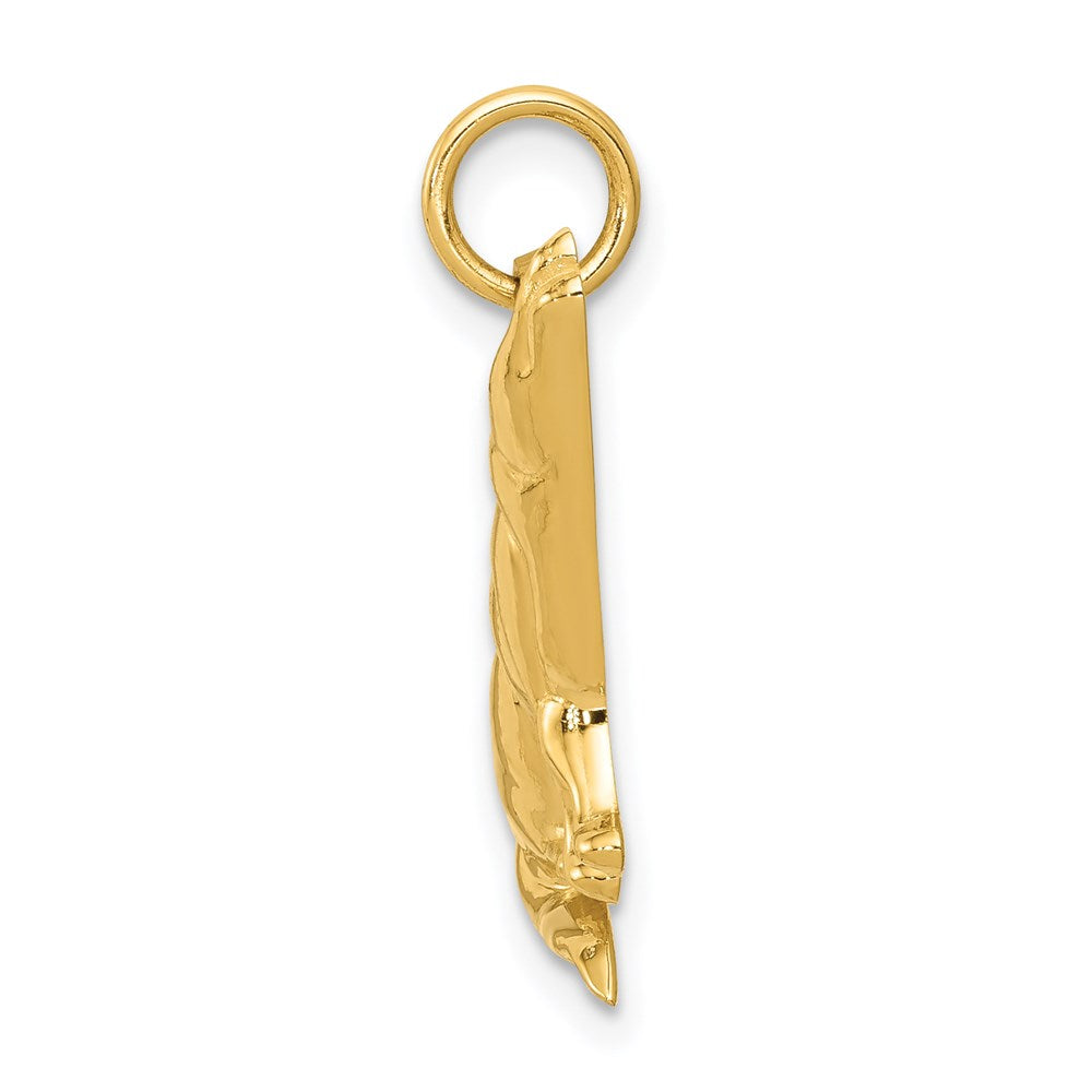 14k Wolf Charm