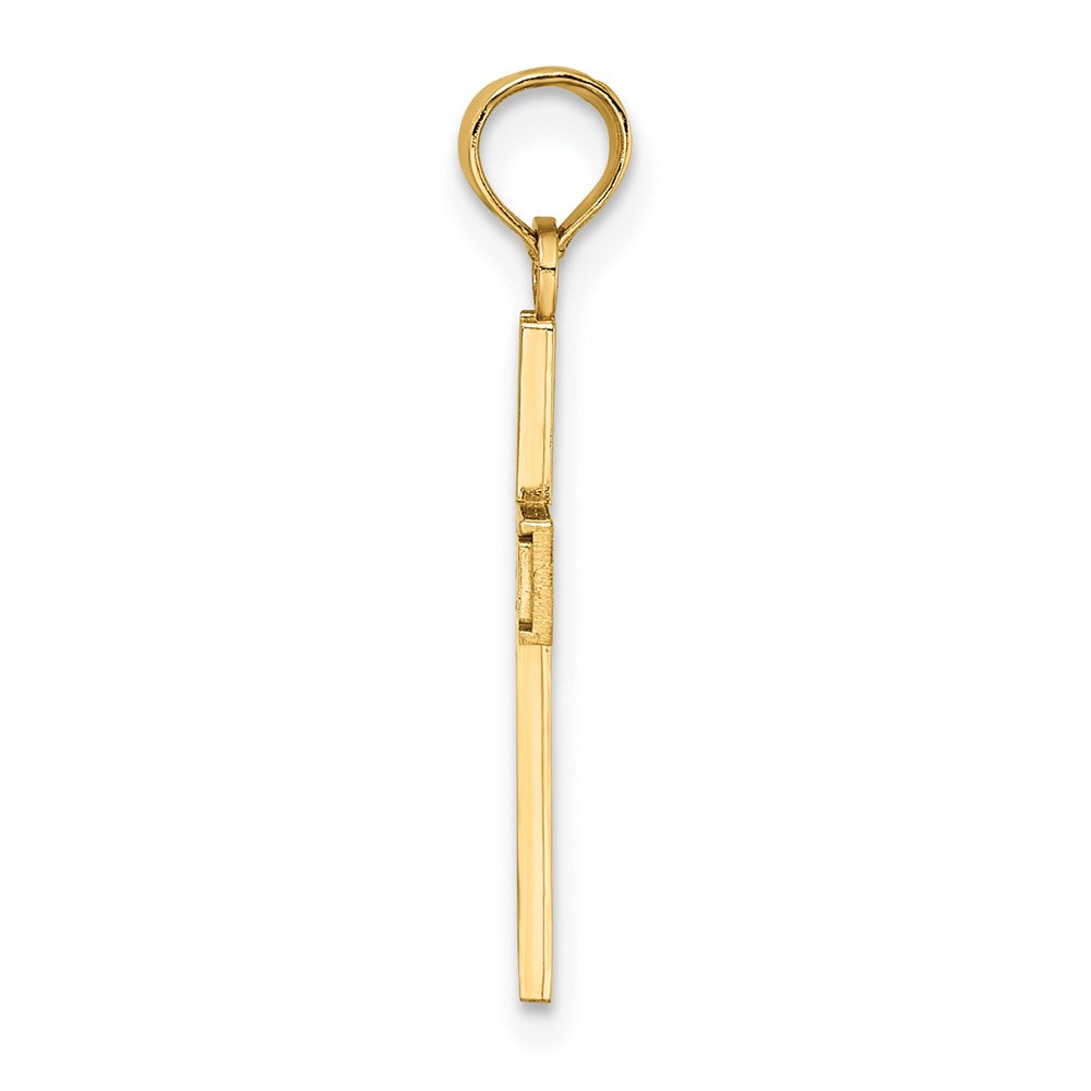 14K RN Caduceus Cross Charm