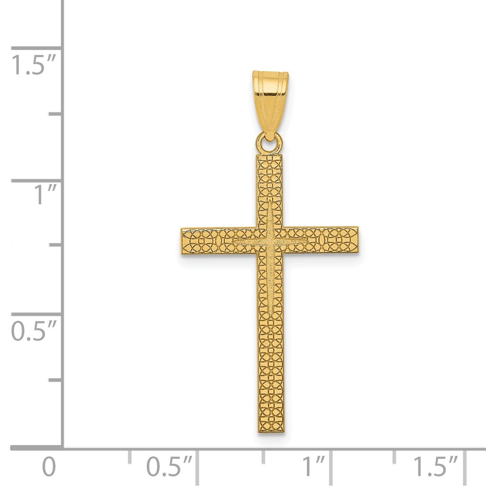 14k Diamond-cut Latin Cross Pendant