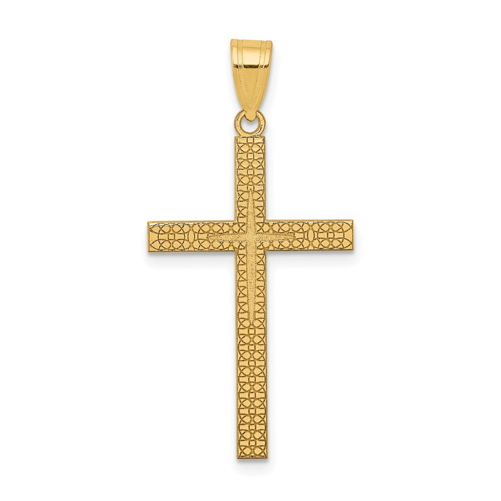 14k Diamond-cut Latin Cross Pendant
