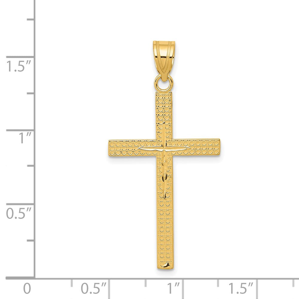 14k Diamond-cut Latin Cross Pendant