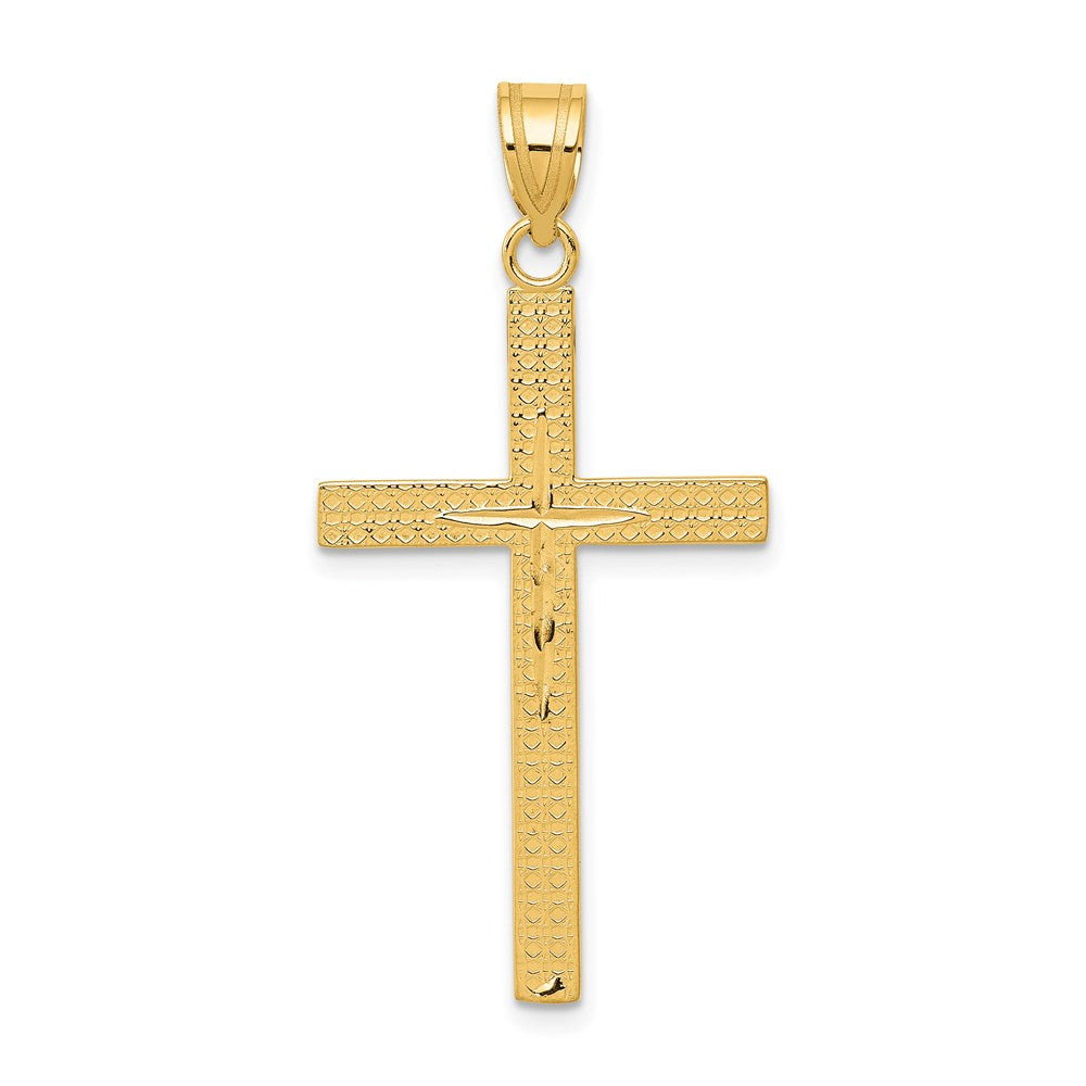 14k Diamond-cut Latin Cross Pendant