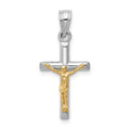 14k Two-tone Hollow Crucifix Charm