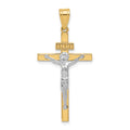 14K Two-tone INRI Crucifix Pendant
