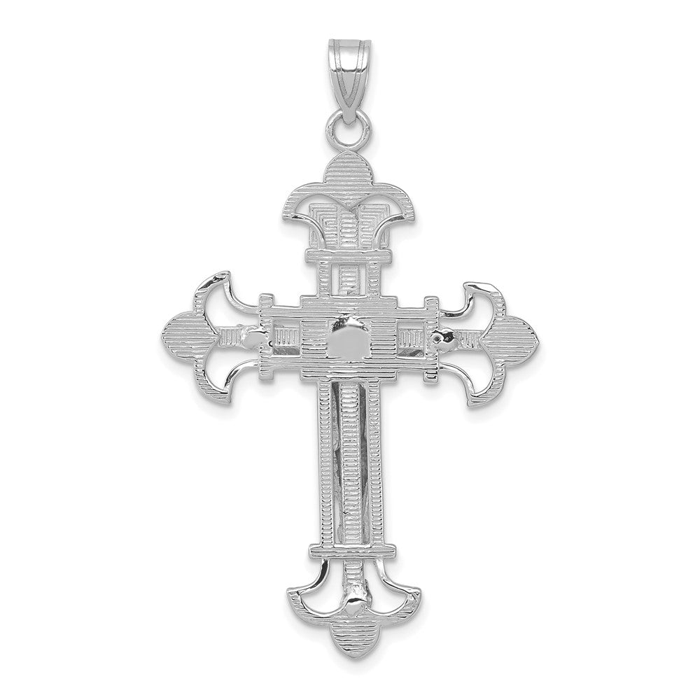 14k White Gold INRI Crucifix Pendant
