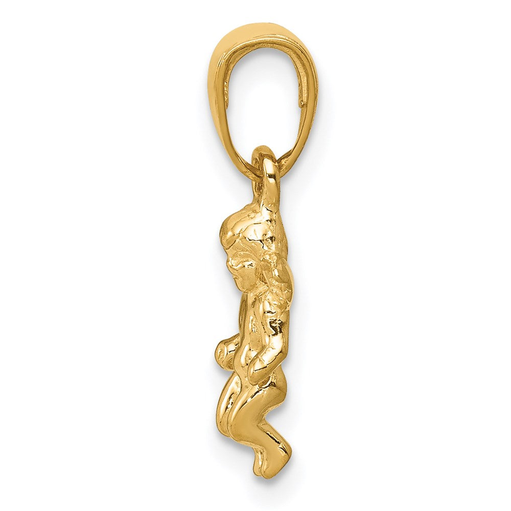 14k 3D Small Guardian Angel Pendant