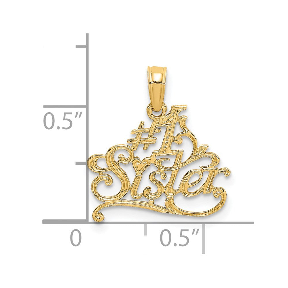 14K #1 SISTER Charm