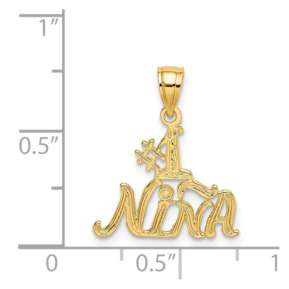 14K #1 NINA Charm