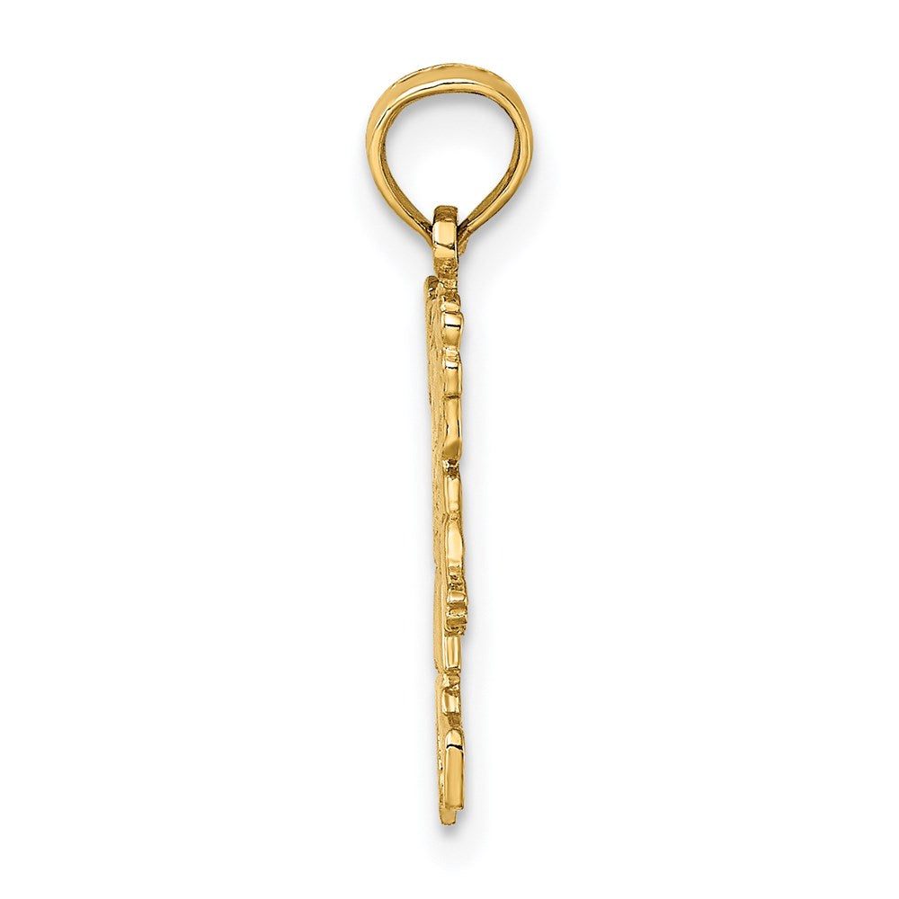 14K Girl Waving with Flower on Blouse Charm