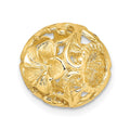 14K 3-D Cut-out Flower Barrel Slide Charm