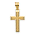 14K Small Satin Cross Pendant