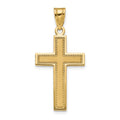 14K Medium Satin Cross Pendant