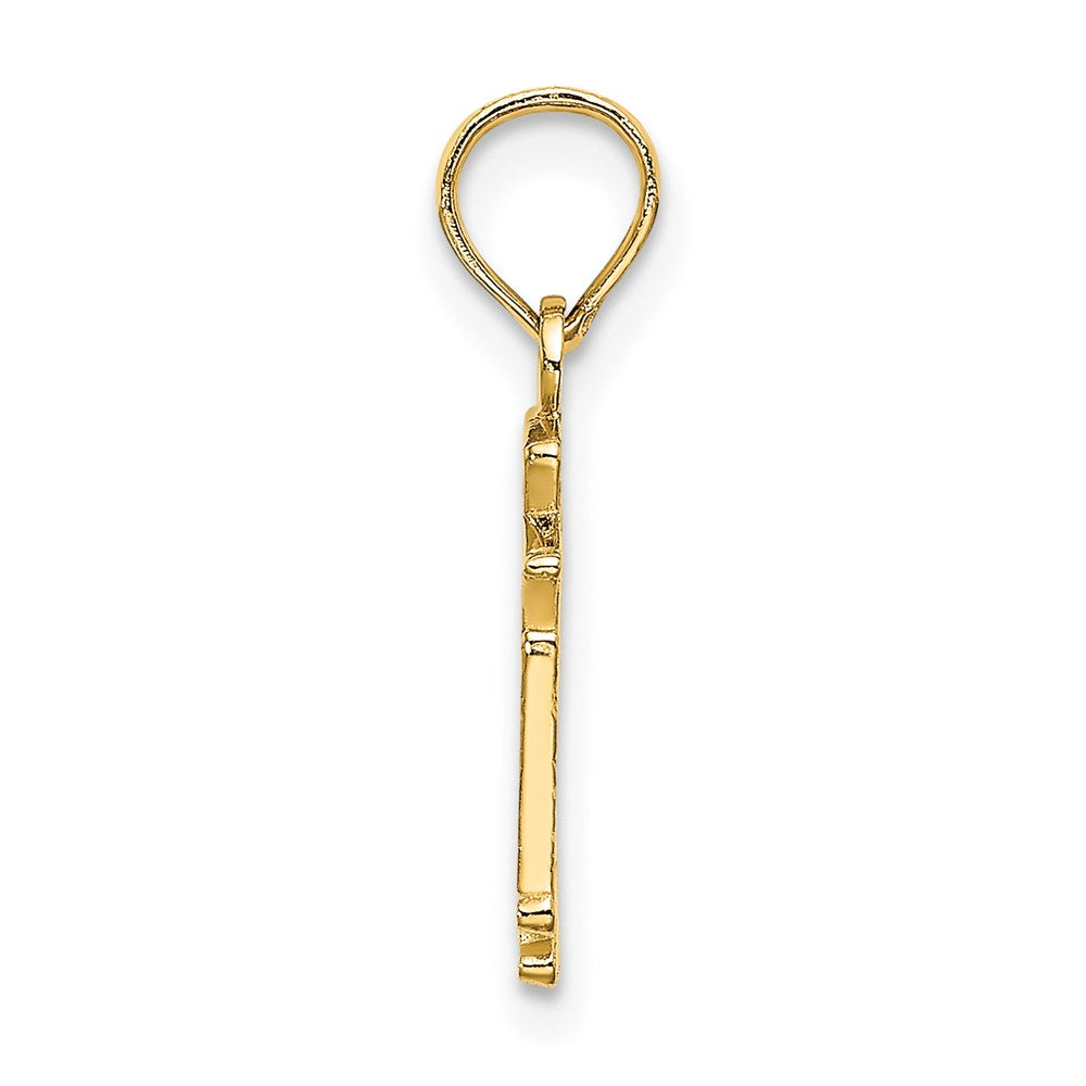 14k Polished SF Cable Car Charm