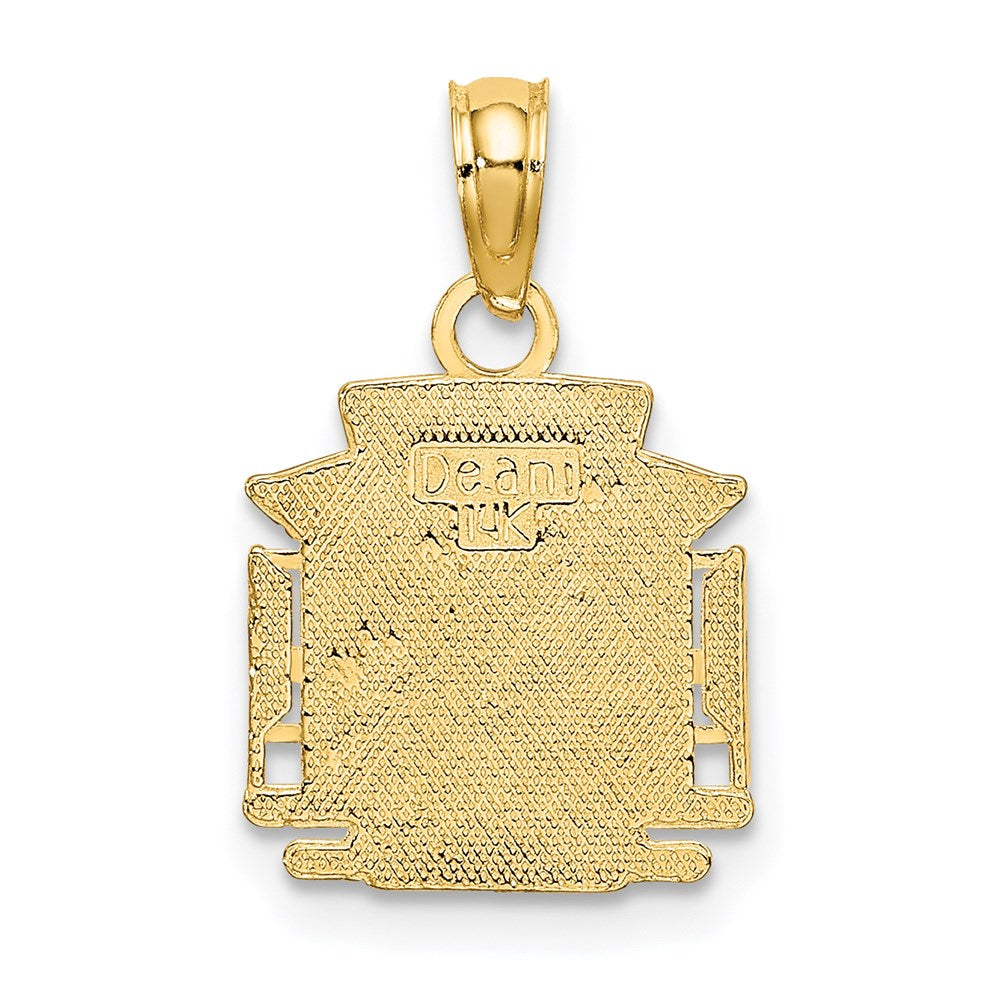 14k Polished SF Cable Car Charm