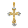 14K w/Rhodium Reversible Cross Pendant