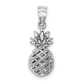 14K White Polished 3D Pineapple Pendant