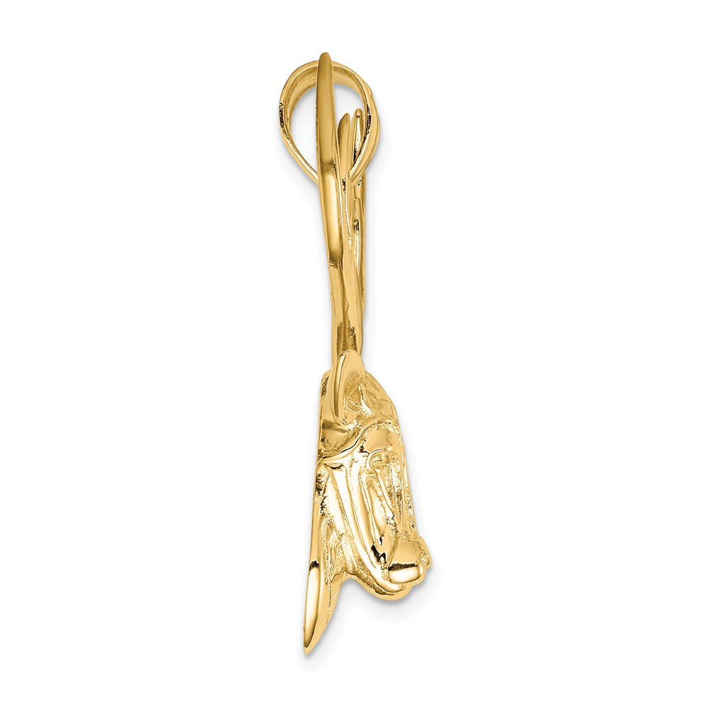14k Polished Deer Head Pendant
