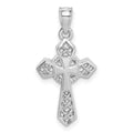 14K White Polished Cross Pendant