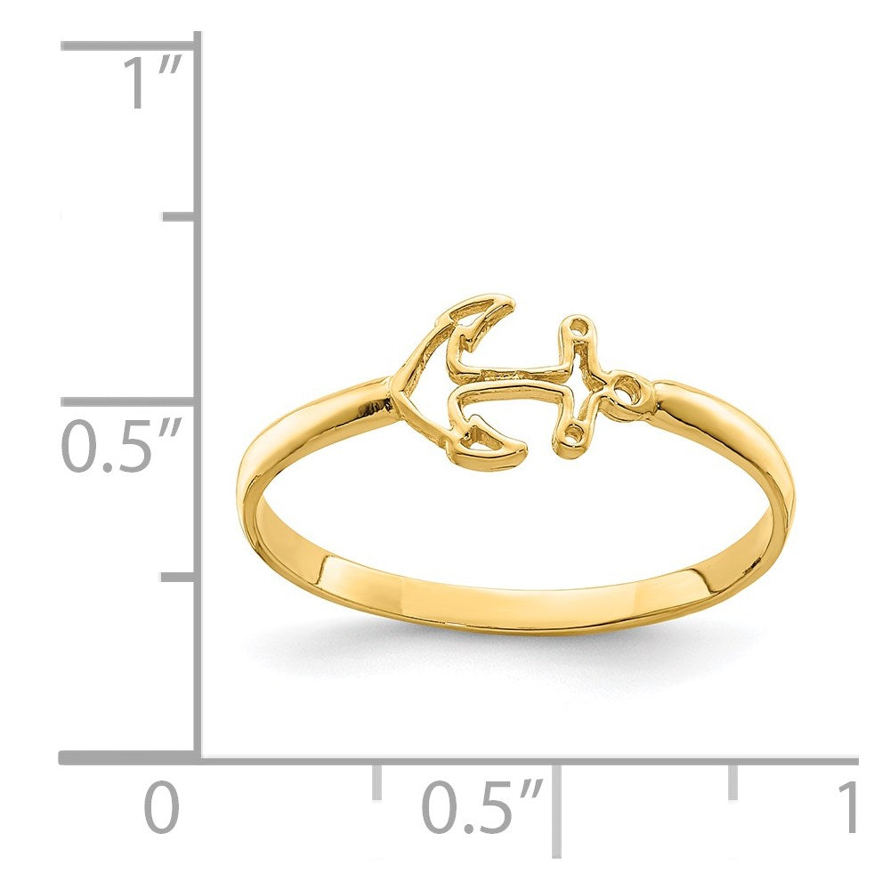 14K Polished Anchor Ring