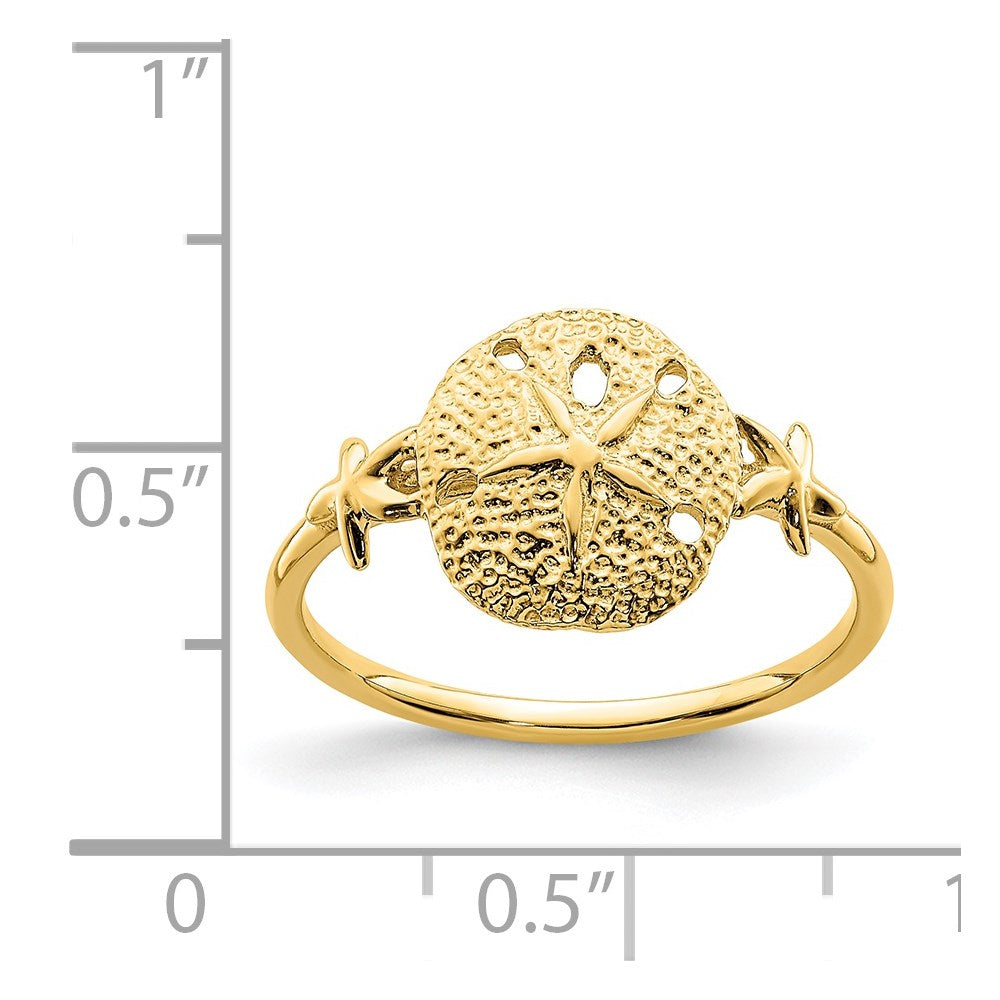 14K Polished Sand Dollar Ring