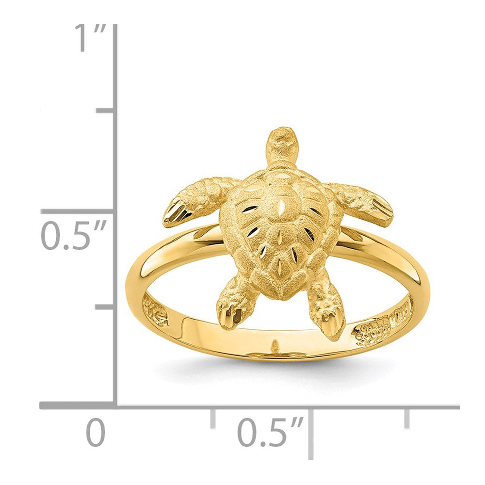 14K Brushed & Polished D/C Turtle Ring