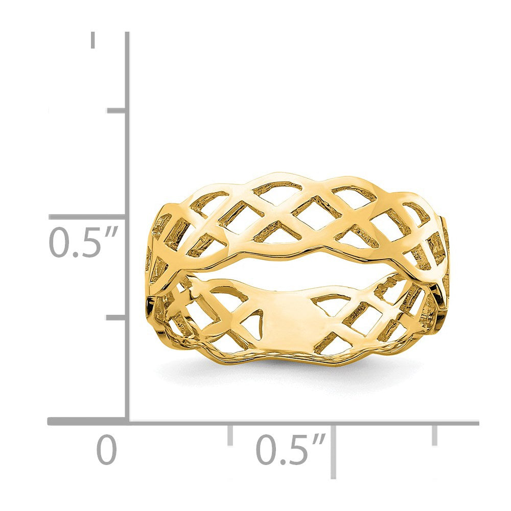 14K Polished Weave Ring