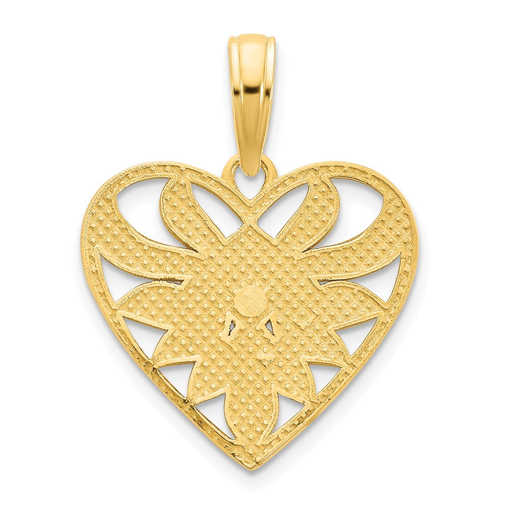 14ky Fancy Heart Pendant