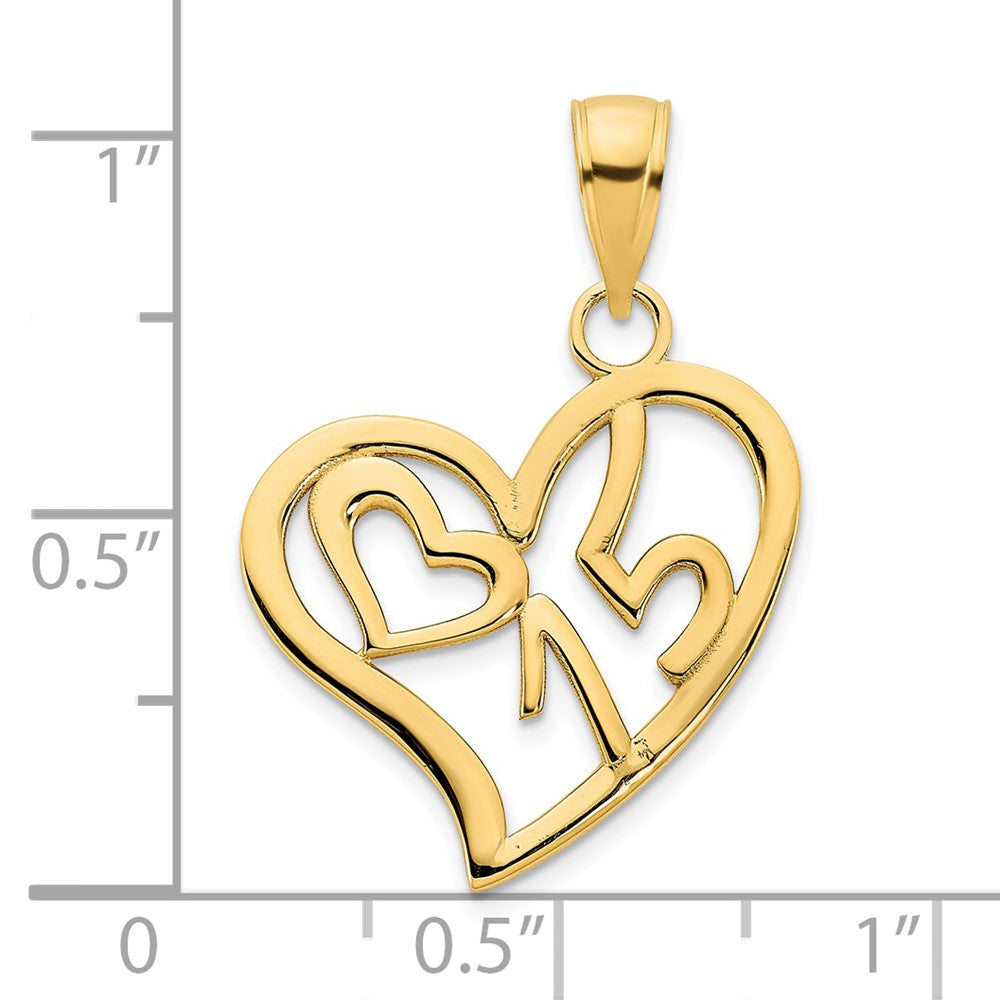 14k #15 Heart Pendant