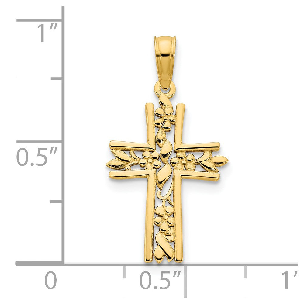 14ky Fancy Cross Pendant