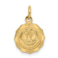 14k Baptism Spanish Recuerdo Del Bautismo on Back Charm