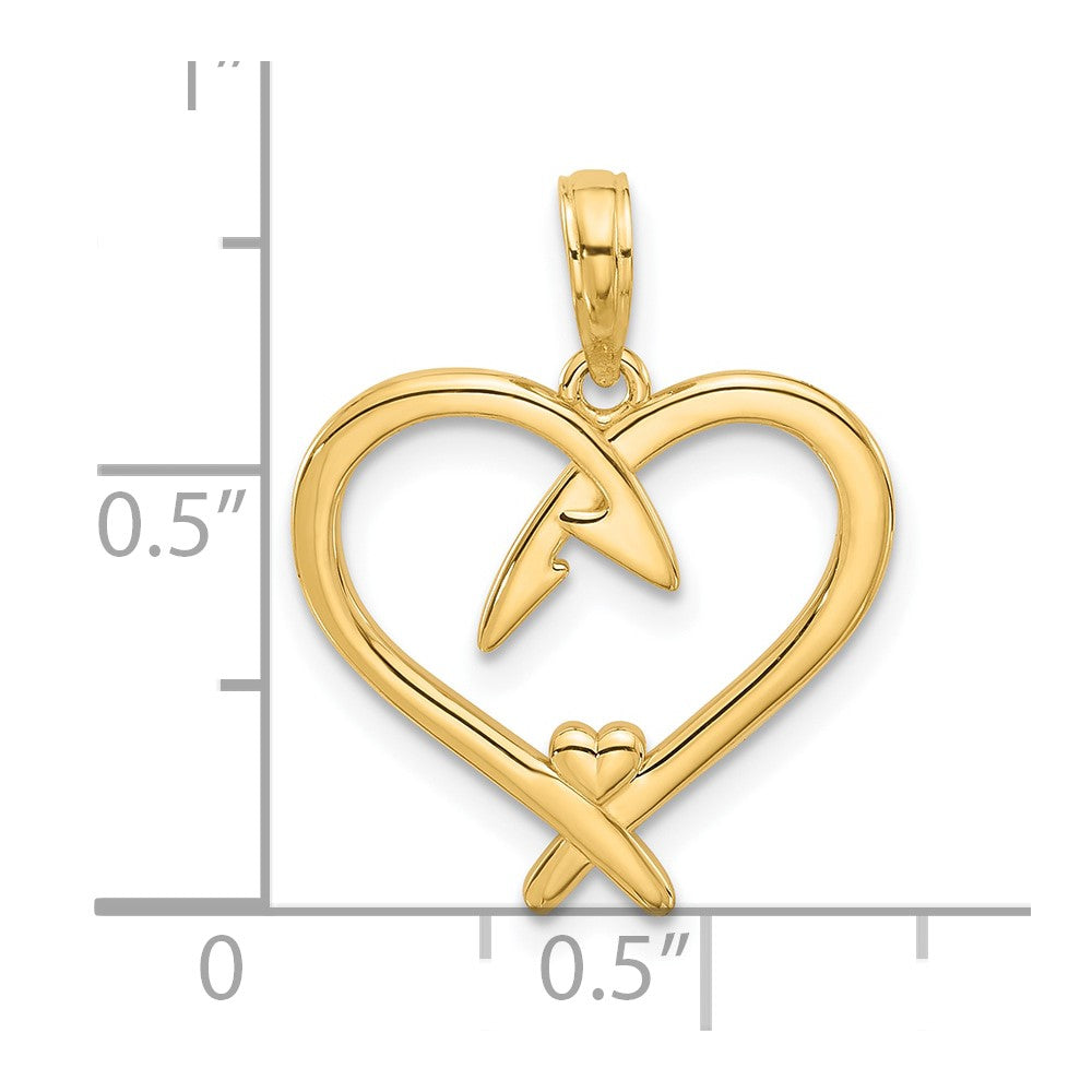 14k Fancy Heart Charm