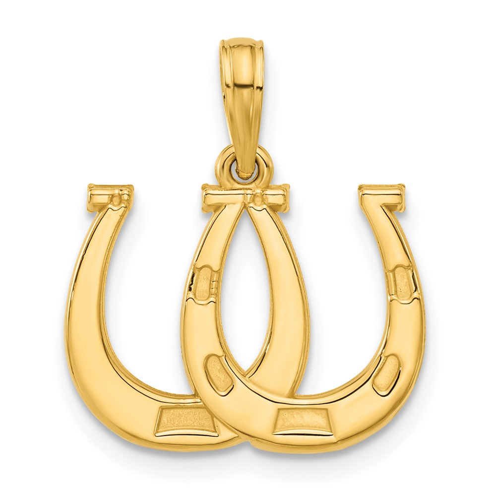14k Polished Double Horseshoe Pendant