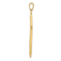 14K Polished Cross w/Drape Pendant