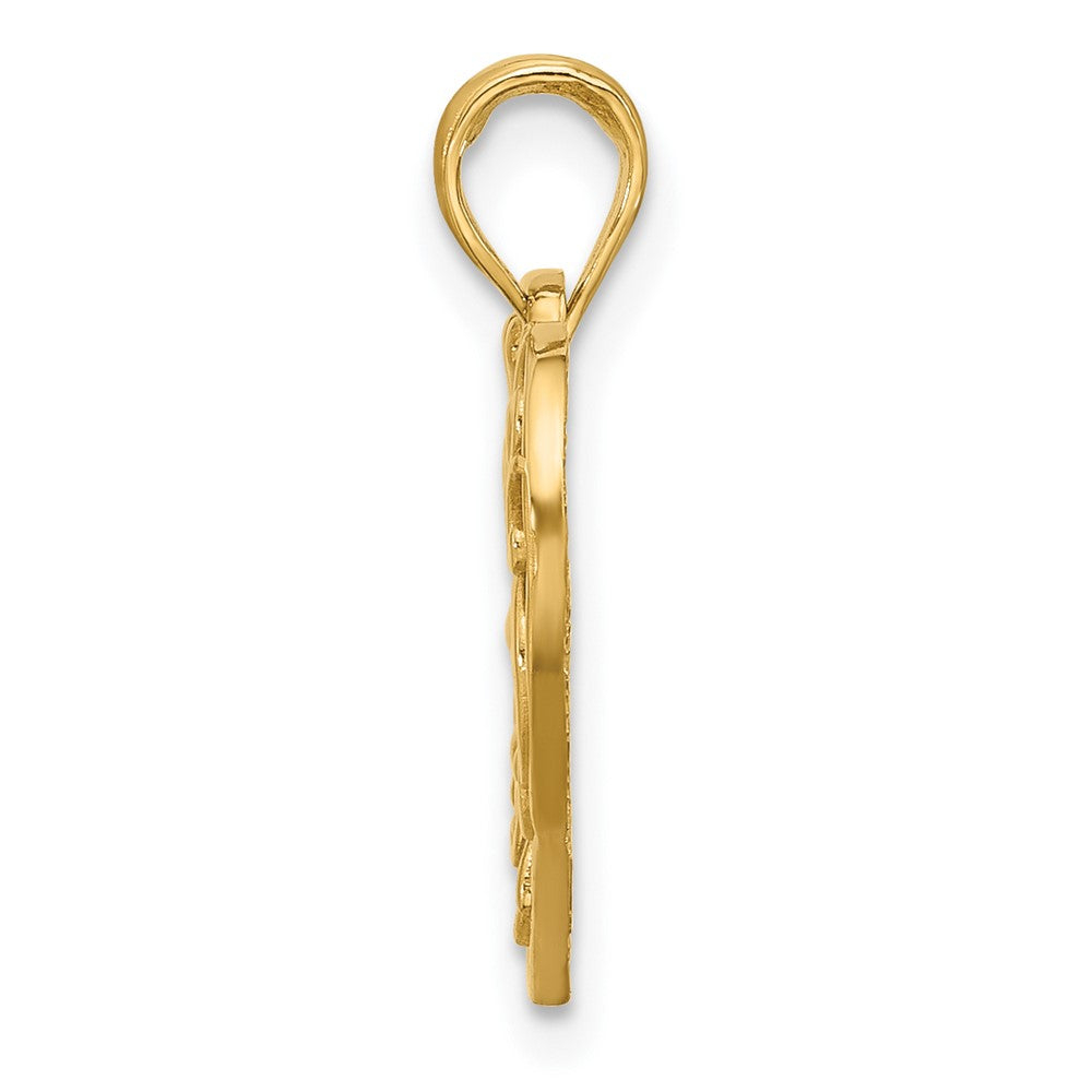 14K Polished Fancy Heart Charm
