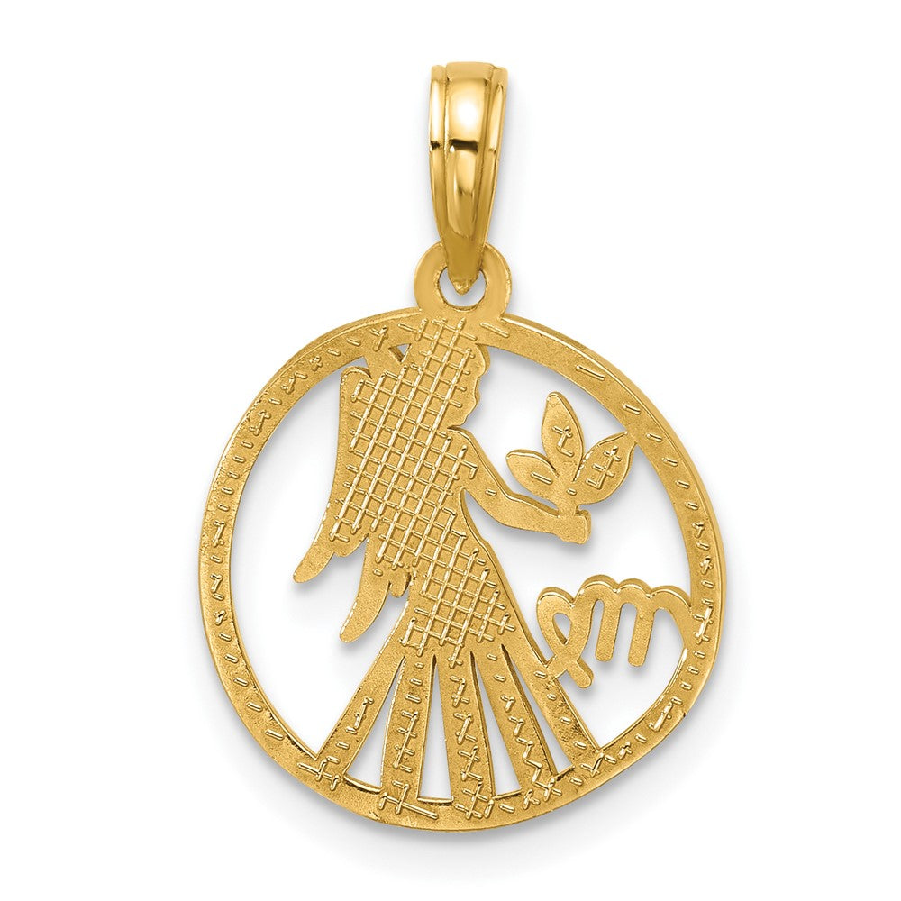 14K Polished Round Virgo Pendant