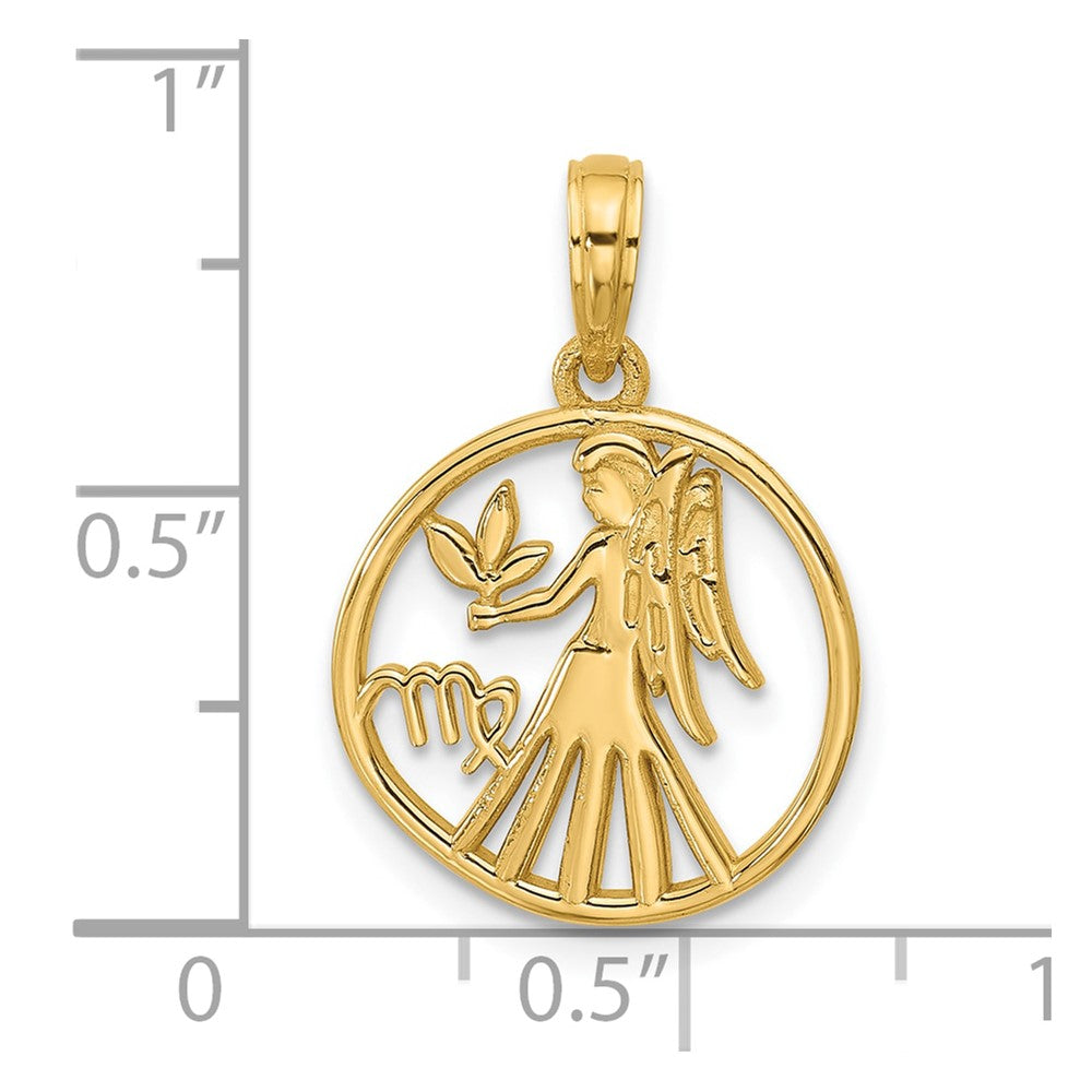 14K Polished Round Virgo Pendant