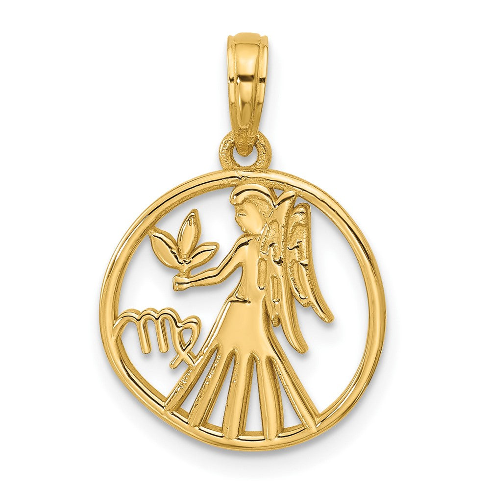14K Polished Round Virgo Pendant
