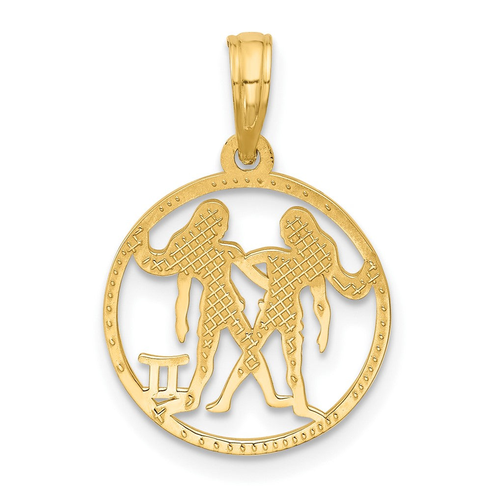 14K Polished Round Gemini Pendant