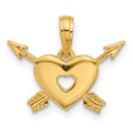 14K Polished Heart and Arrows Charm