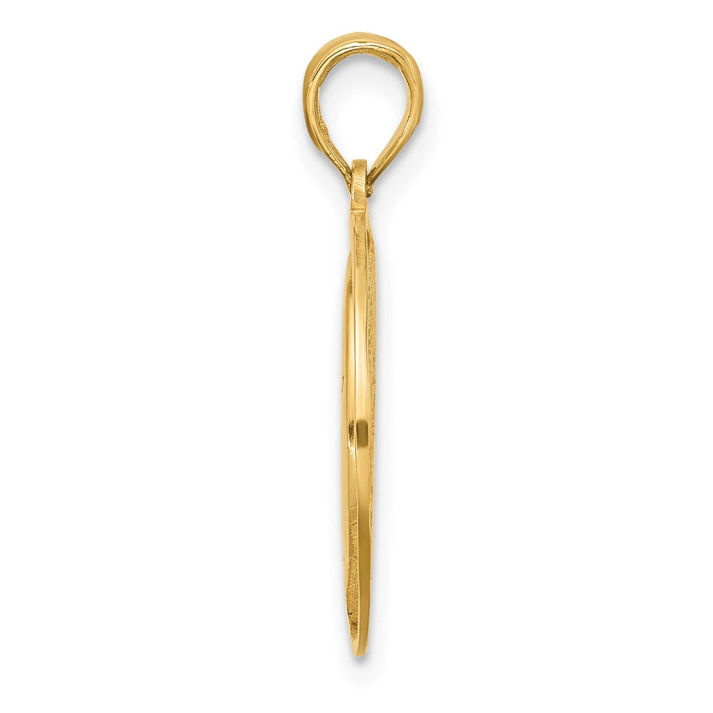14K Polished Moon and Stars Charm