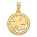 14K Polished Fancy Shamrock Charm