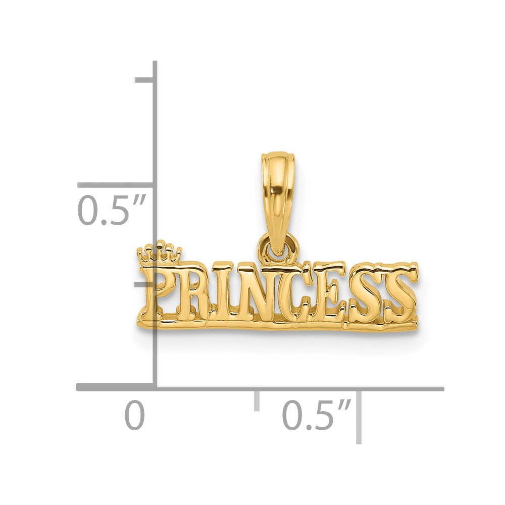 14K Polished PRINCESS Charm