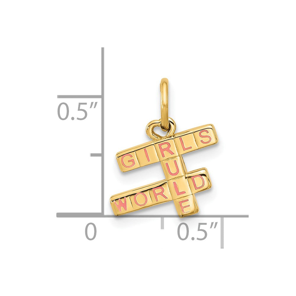 14k Fancy \GIRLS RULE WORLD"