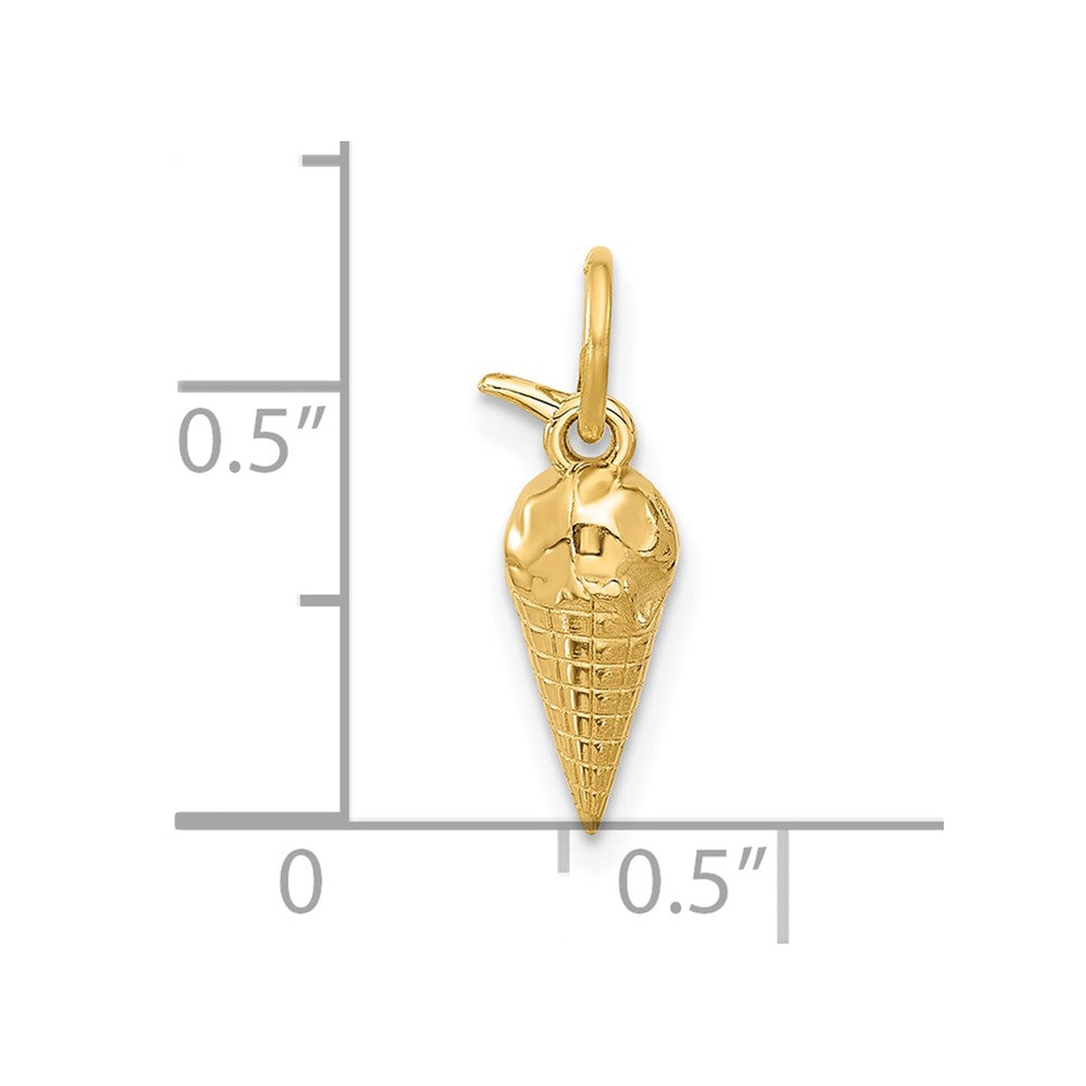 14k Fancy Ice Cream Cone