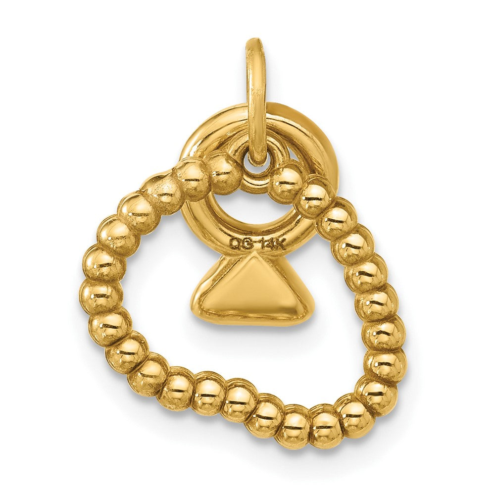 14ky Fancy Mini Pearl Necklace And Mini Diamond Ring Charm