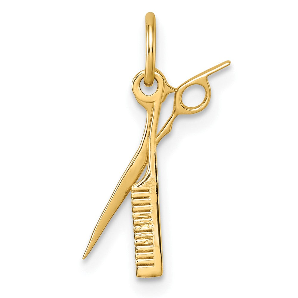 14ky Fancy Comb and Scissors Pendant