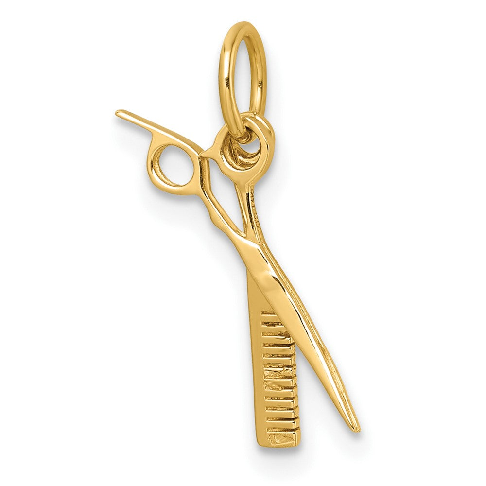 14ky Fancy Comb and Scissors Pendant